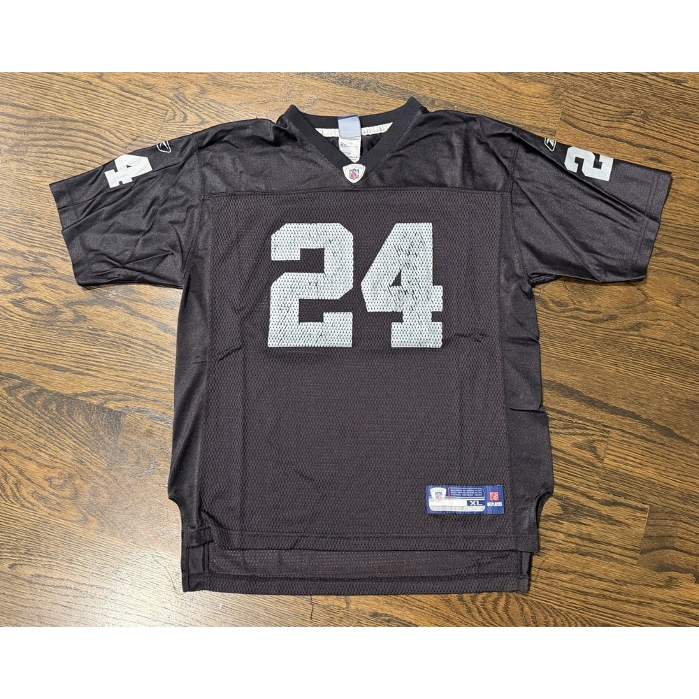 Reebok Kid's Youth Oakland Raiders #24 Huff Black Jersey XL 18-20